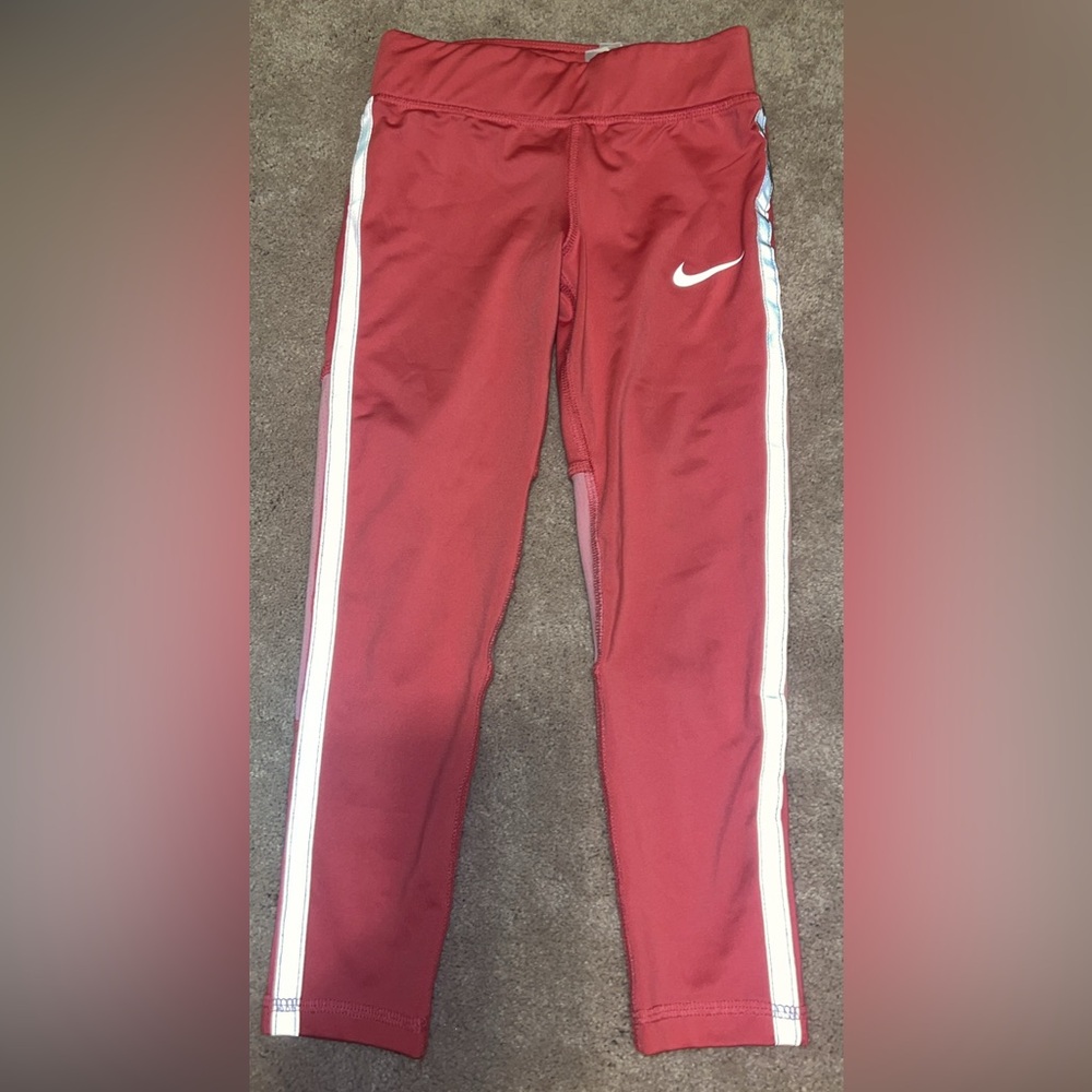 Nike Kids pink Dri-fit reflective running leggings